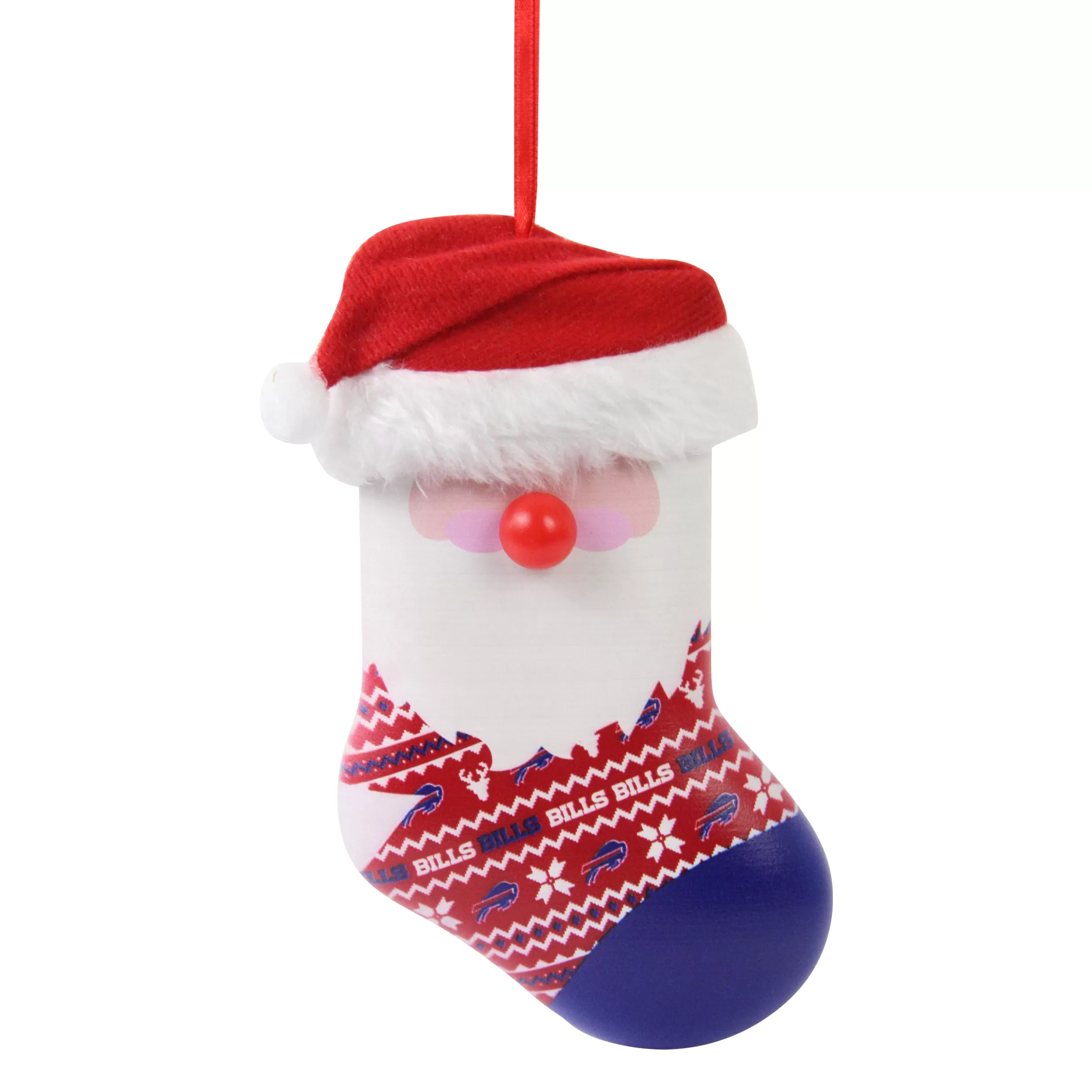 Buffalo Bills LED Stocking with Santa Hat Ornament