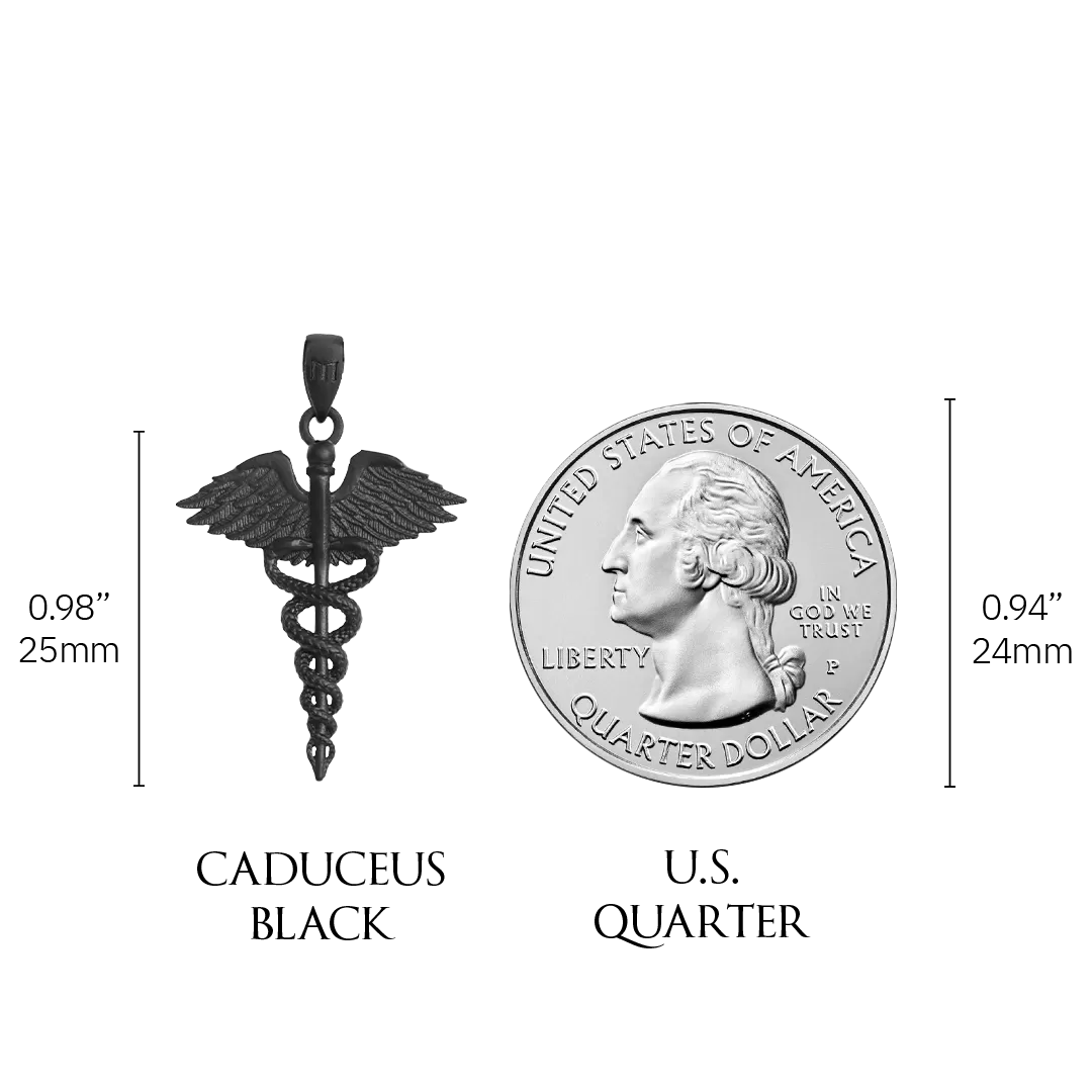 Caduceus Pendant - Black