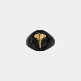 Caduceus Ring - Black