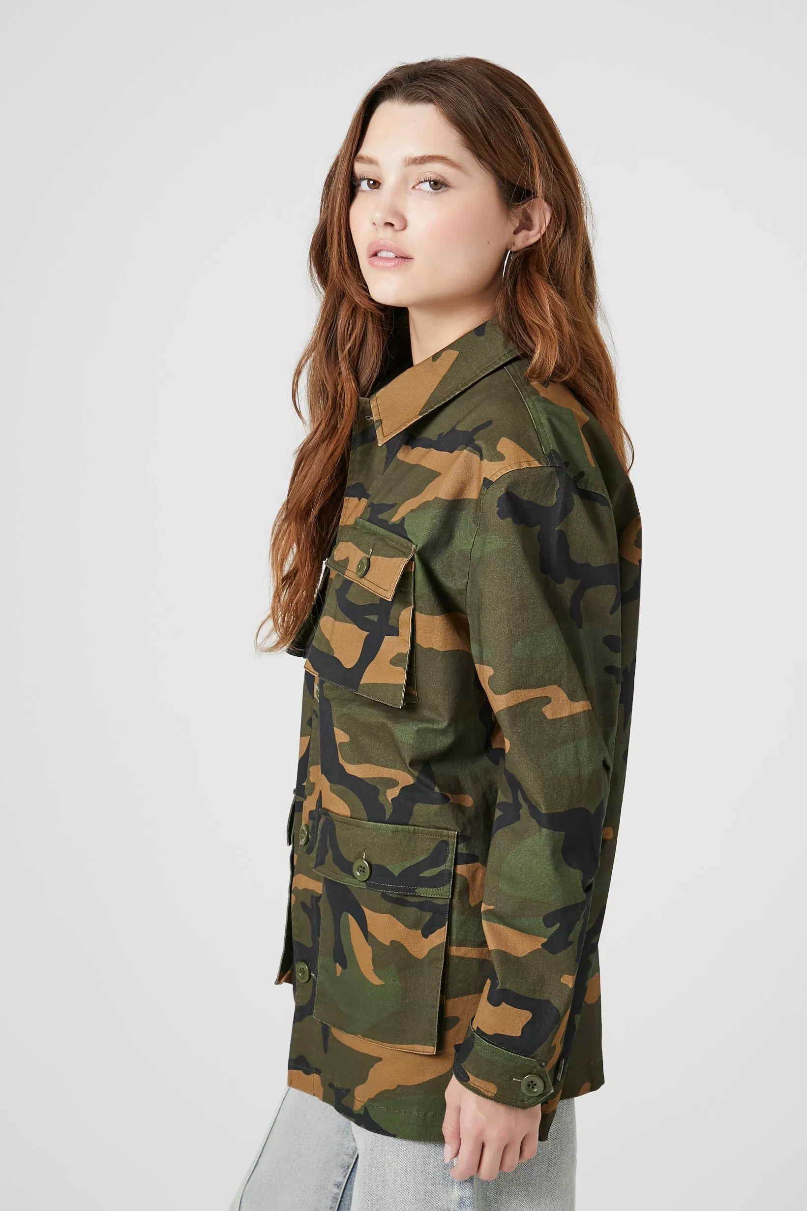 Camo Print Trucker Jacket