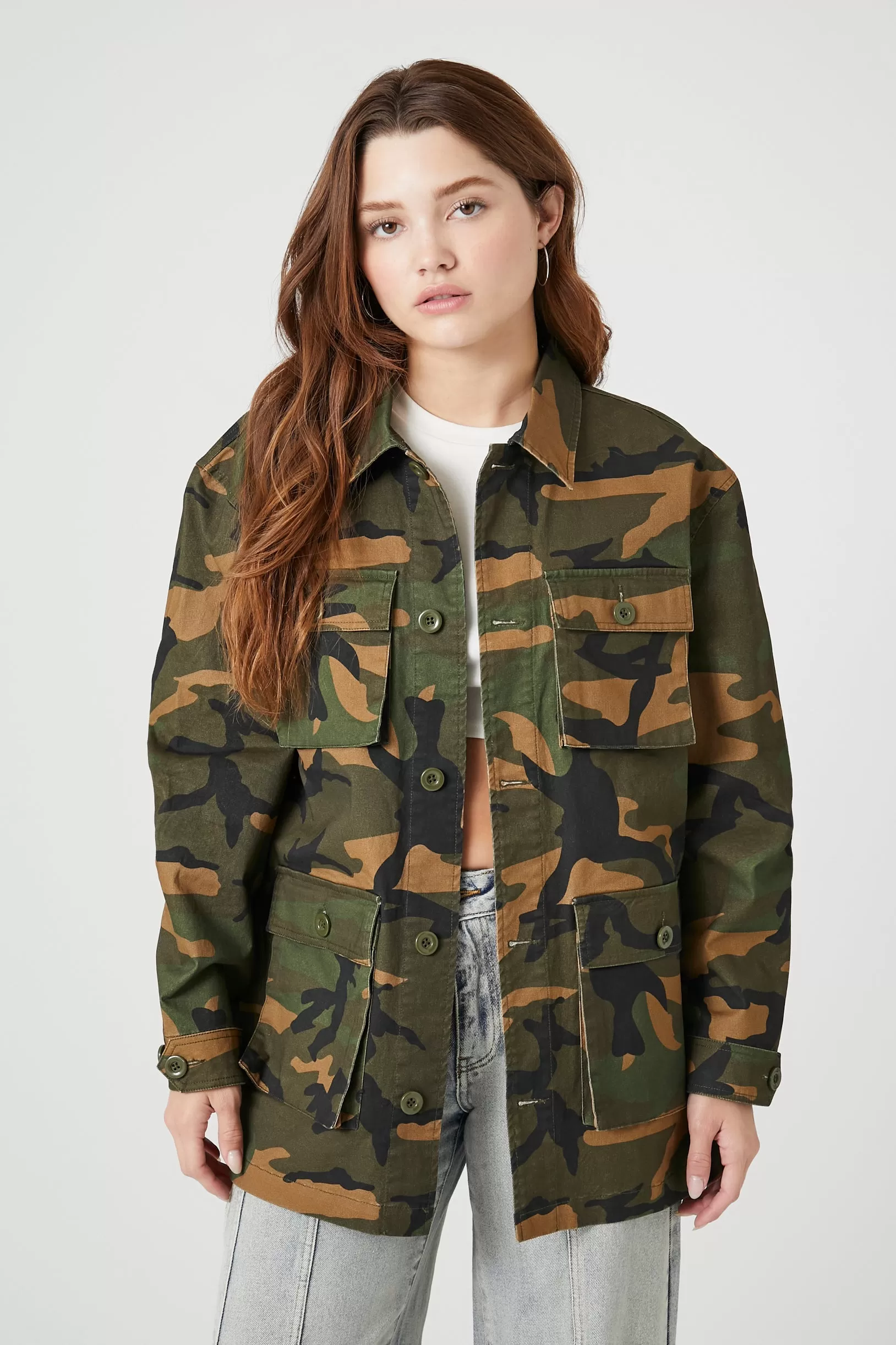 Camo Print Trucker Jacket