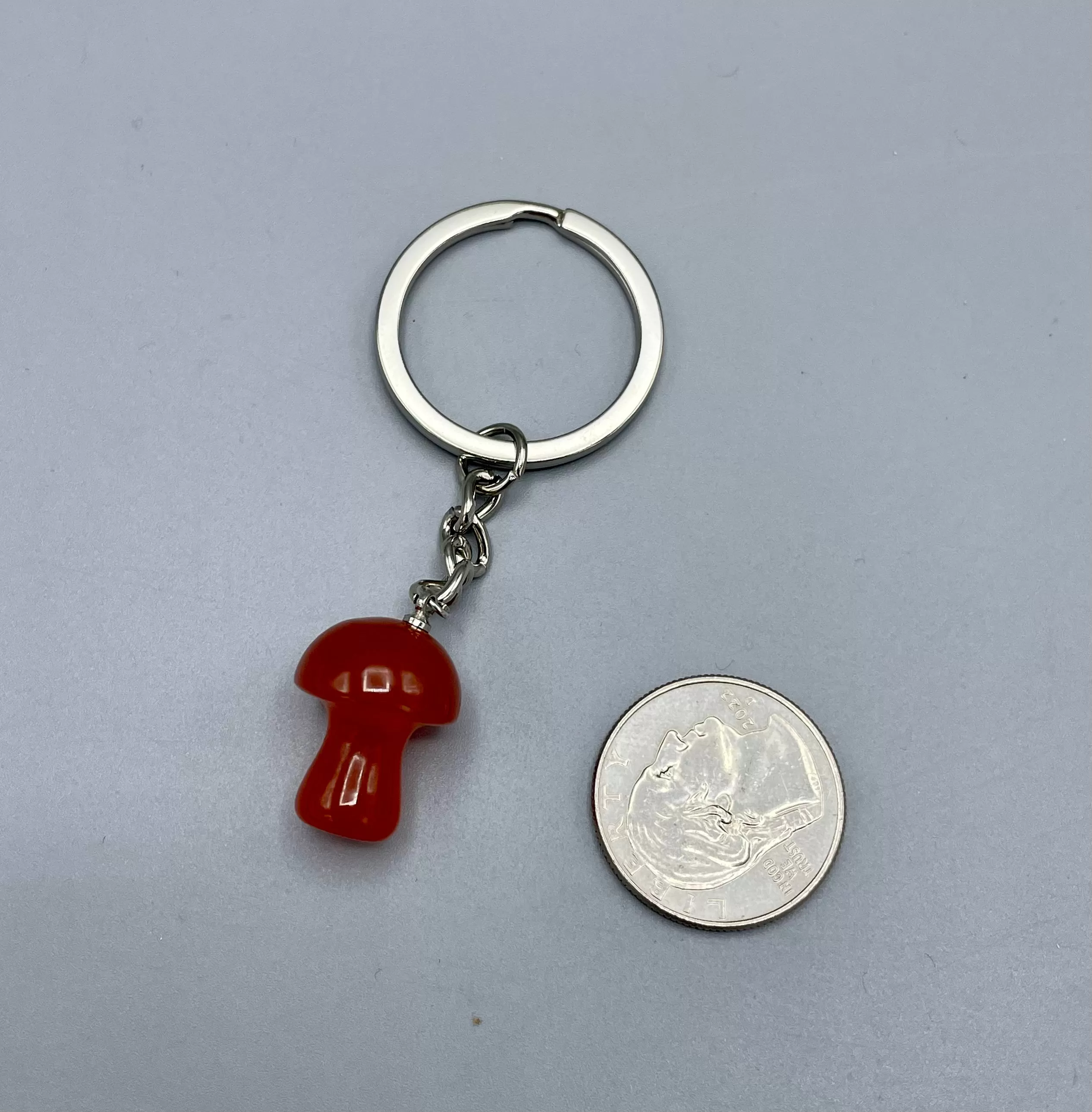 Carnelian Mushroom Keychain