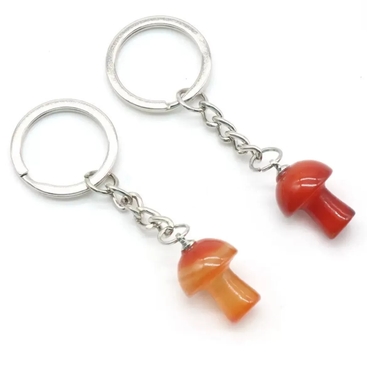 Carnelian Mushroom Keychain