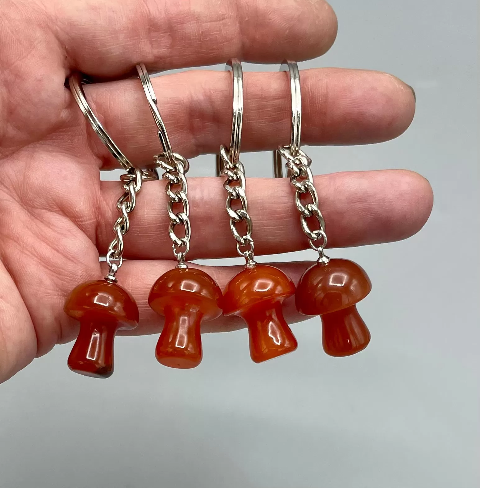 Carnelian Mushroom Keychain