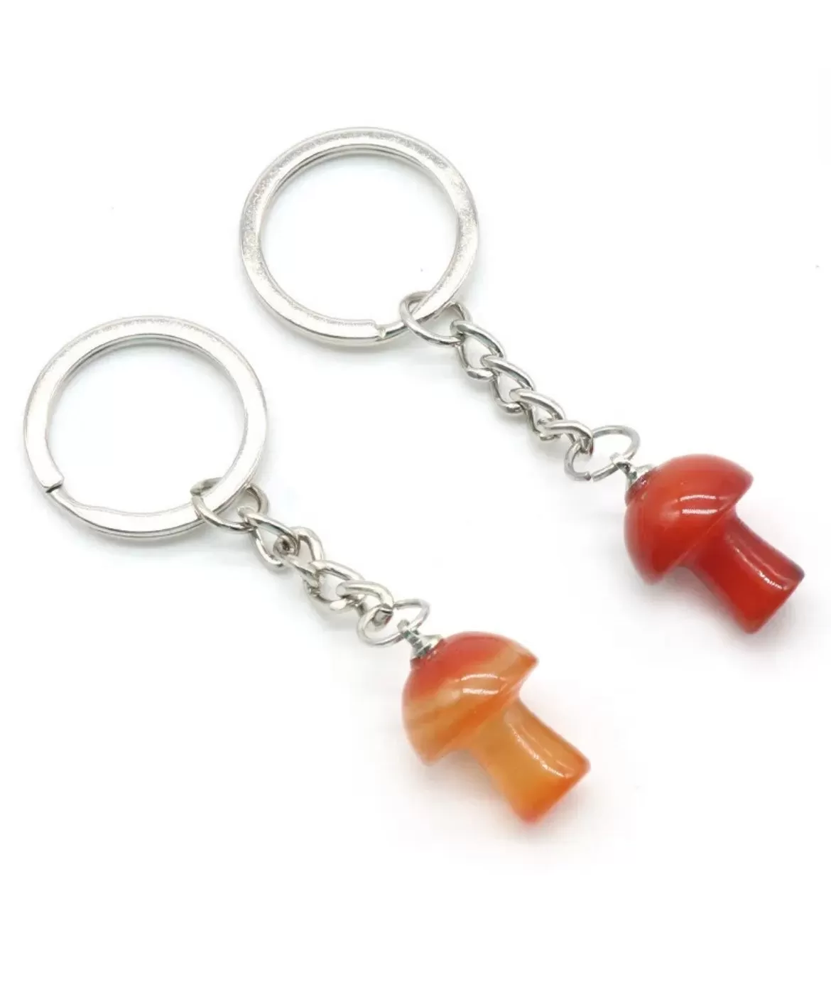 Carnelian Mushroom Keychain