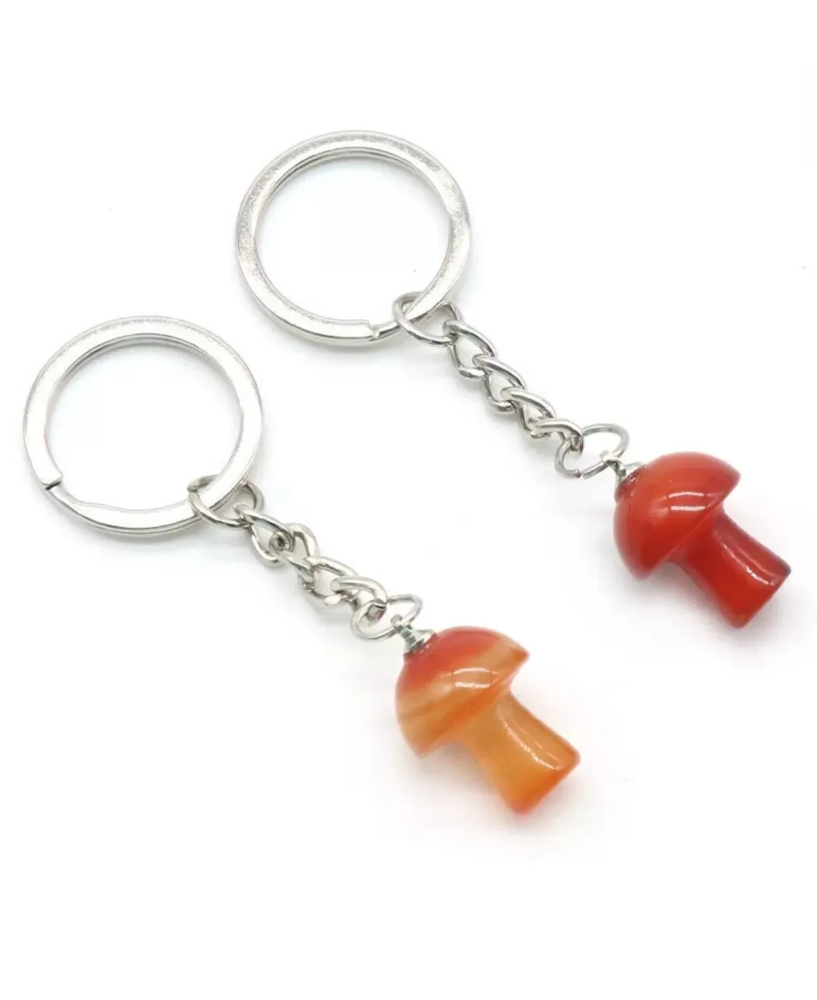 Carnelian Mushroom Keychain