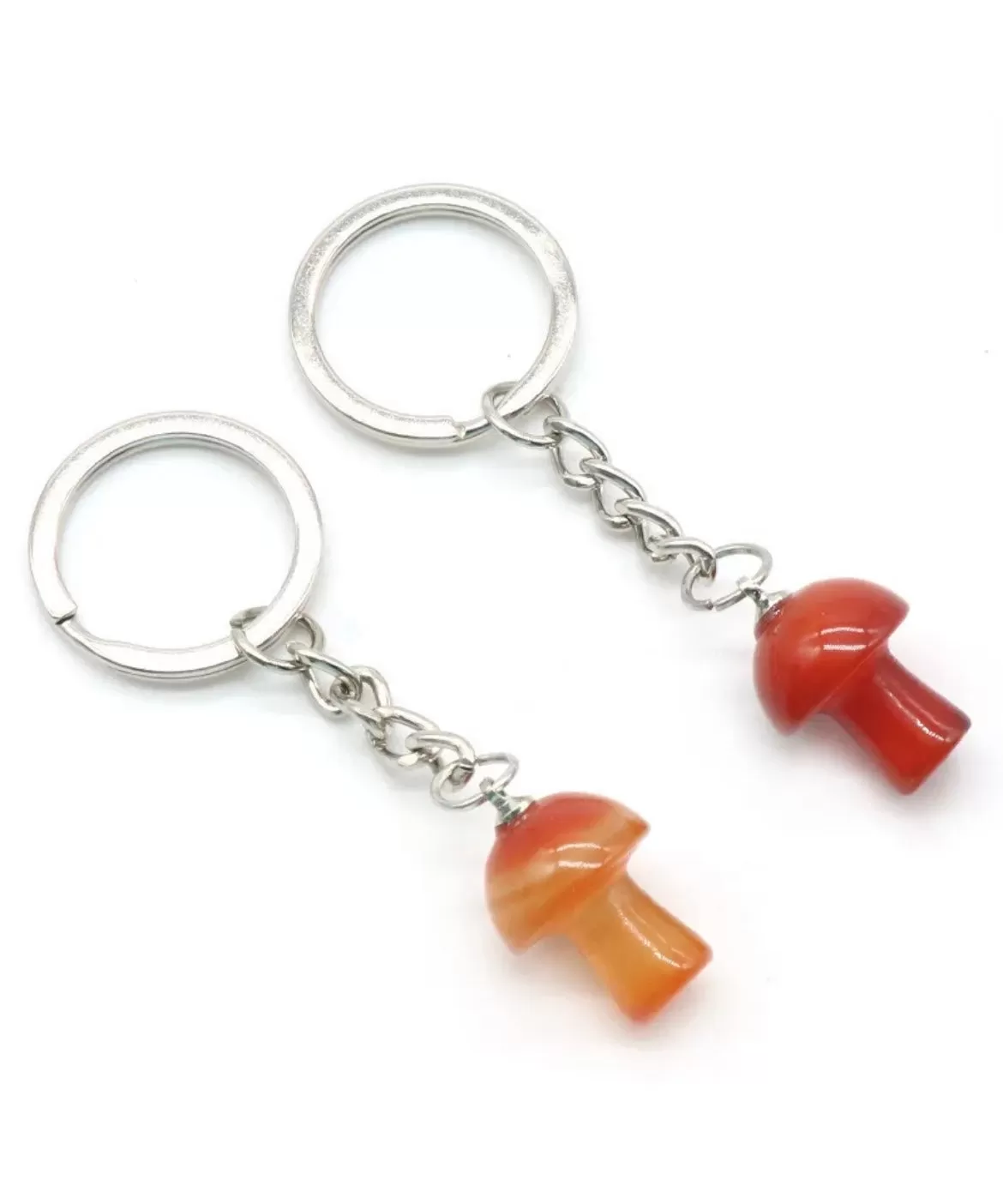 Carnelian Mushroom Keychain