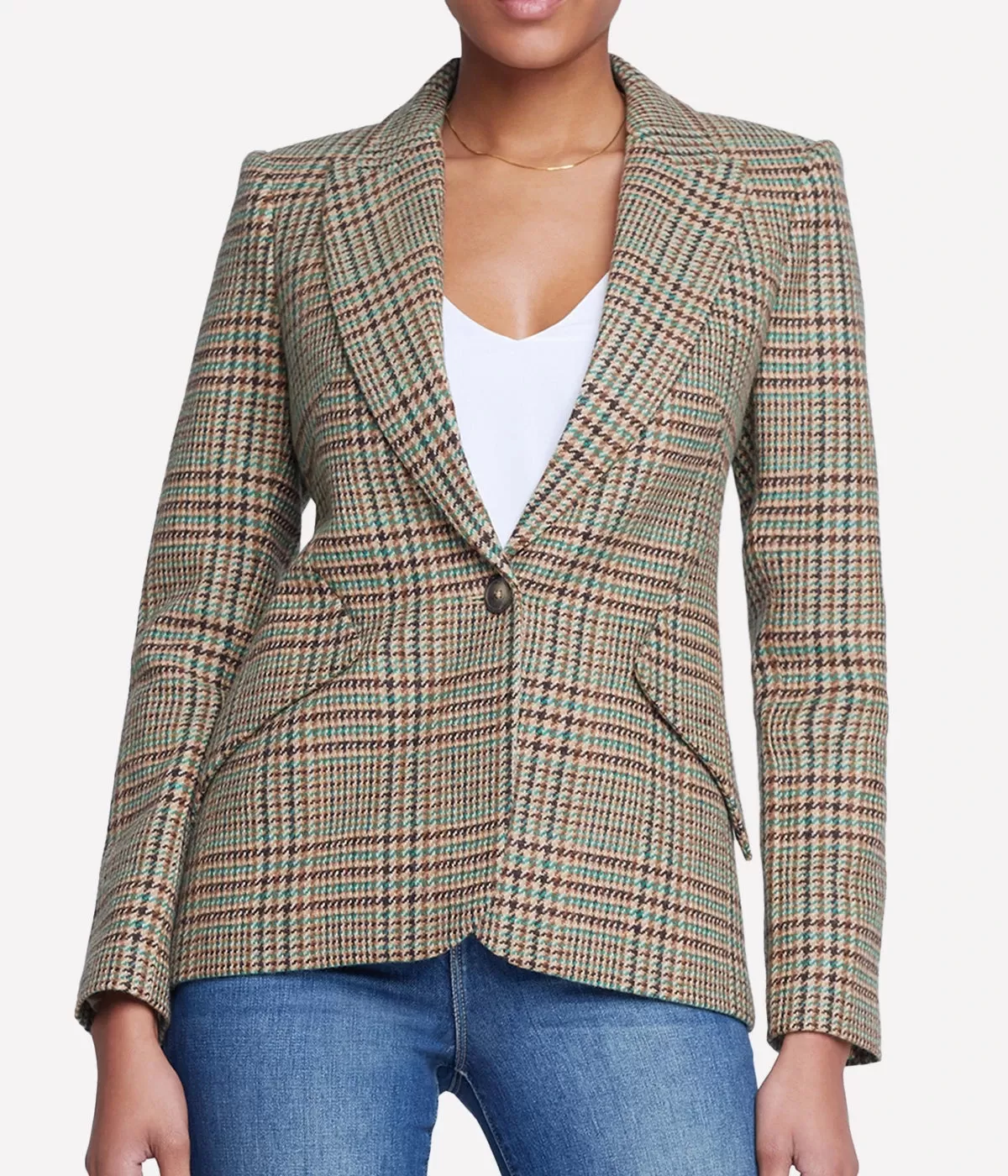 Chamberlain Blazer in Tan & Green Jasper Multi