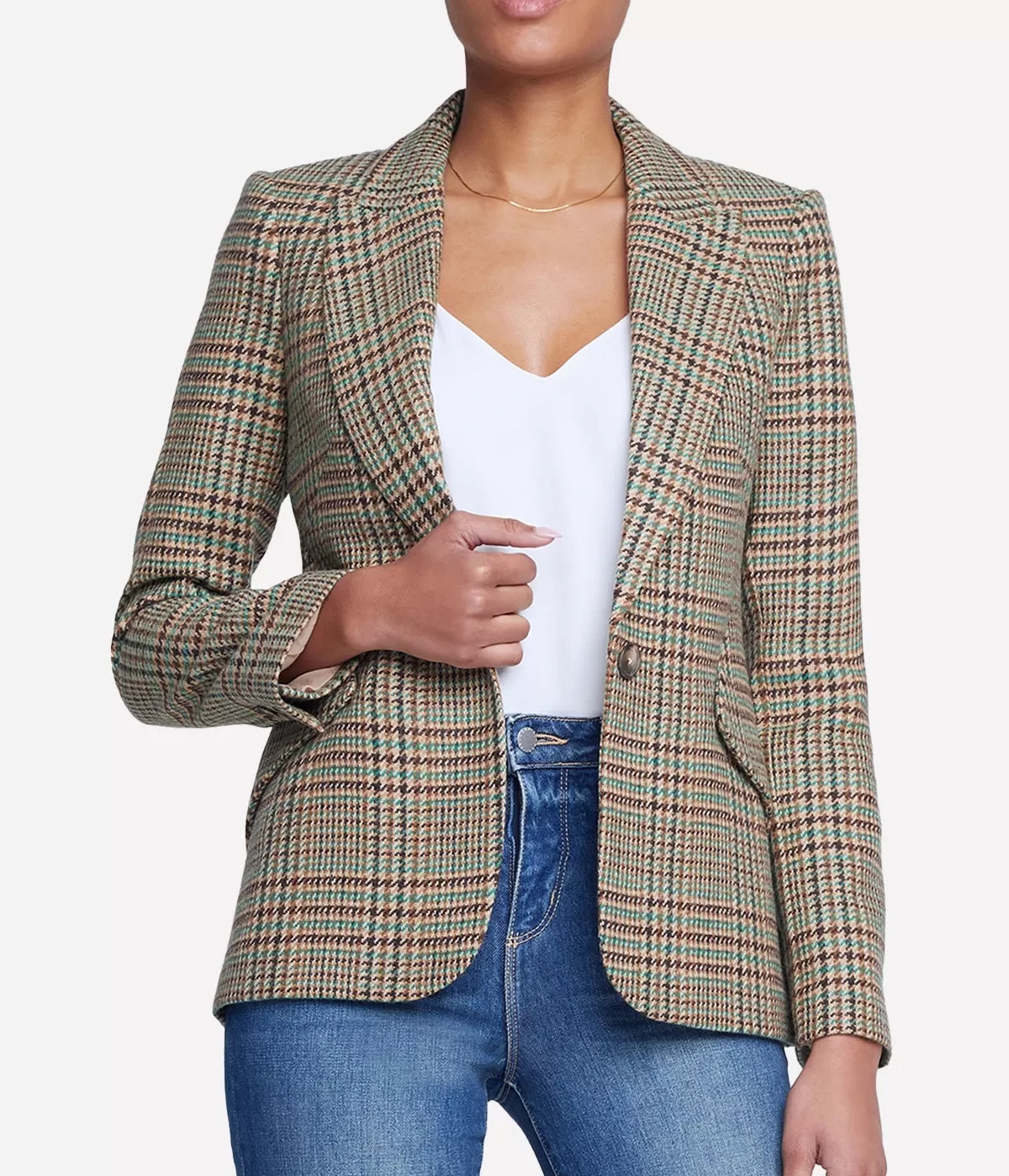 Chamberlain Blazer in Tan & Green Jasper Multi