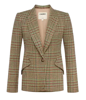 Chamberlain Blazer in Tan & Green Jasper Multi