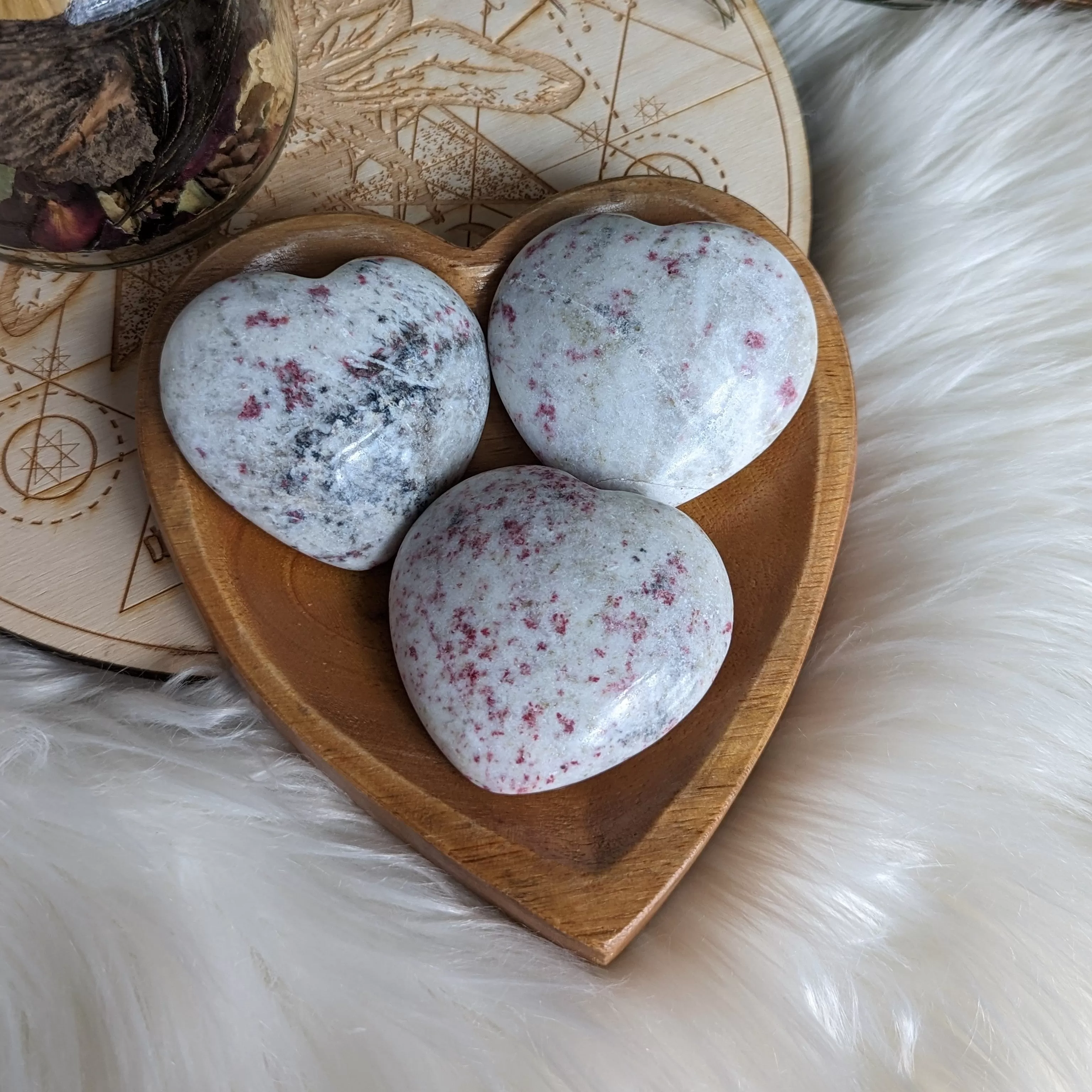 Cinnabrite Puffy Heart Carving ~ Stone of Alchemy, Insight and Success