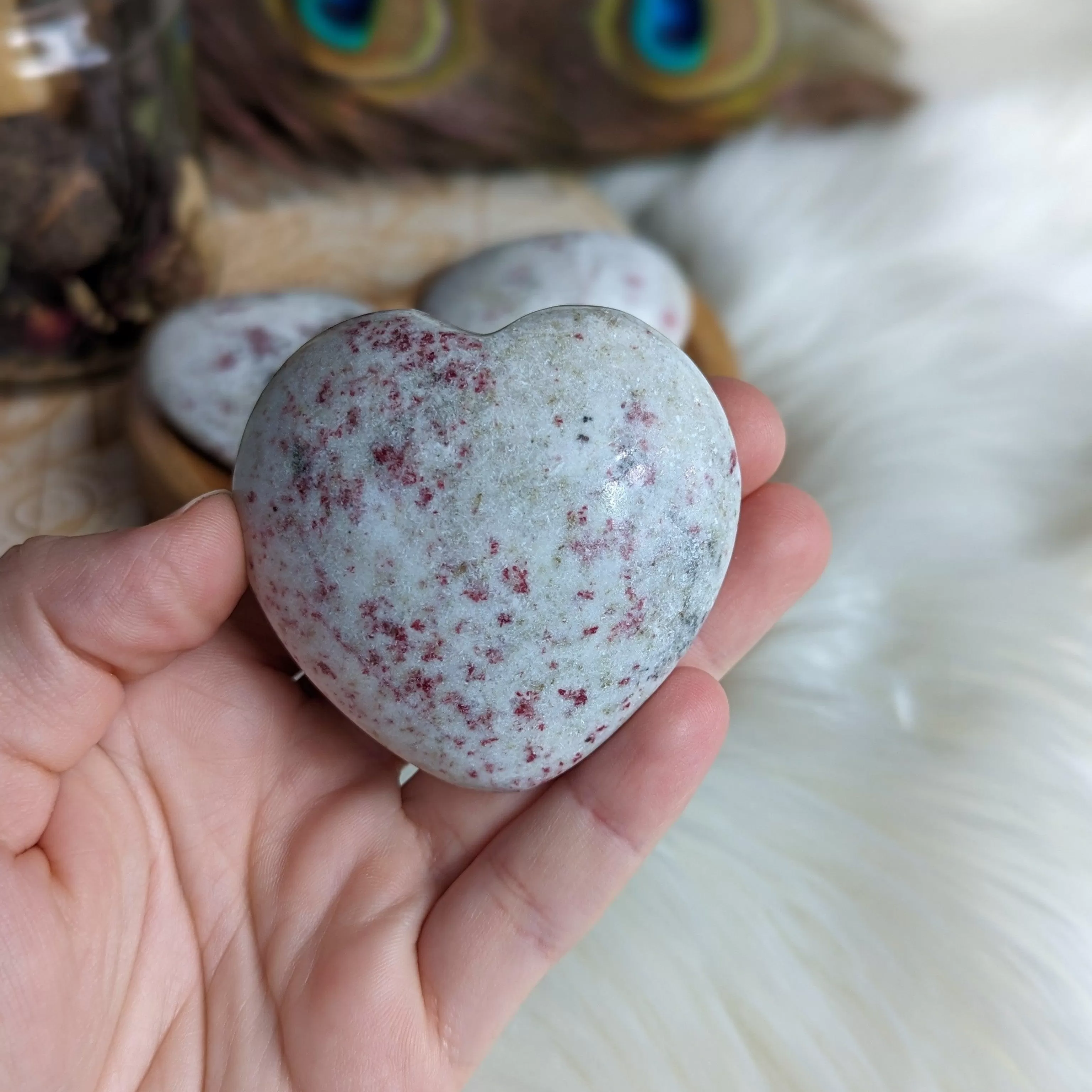 Cinnabrite Puffy Heart Carving ~ Stone of Alchemy, Insight and Success