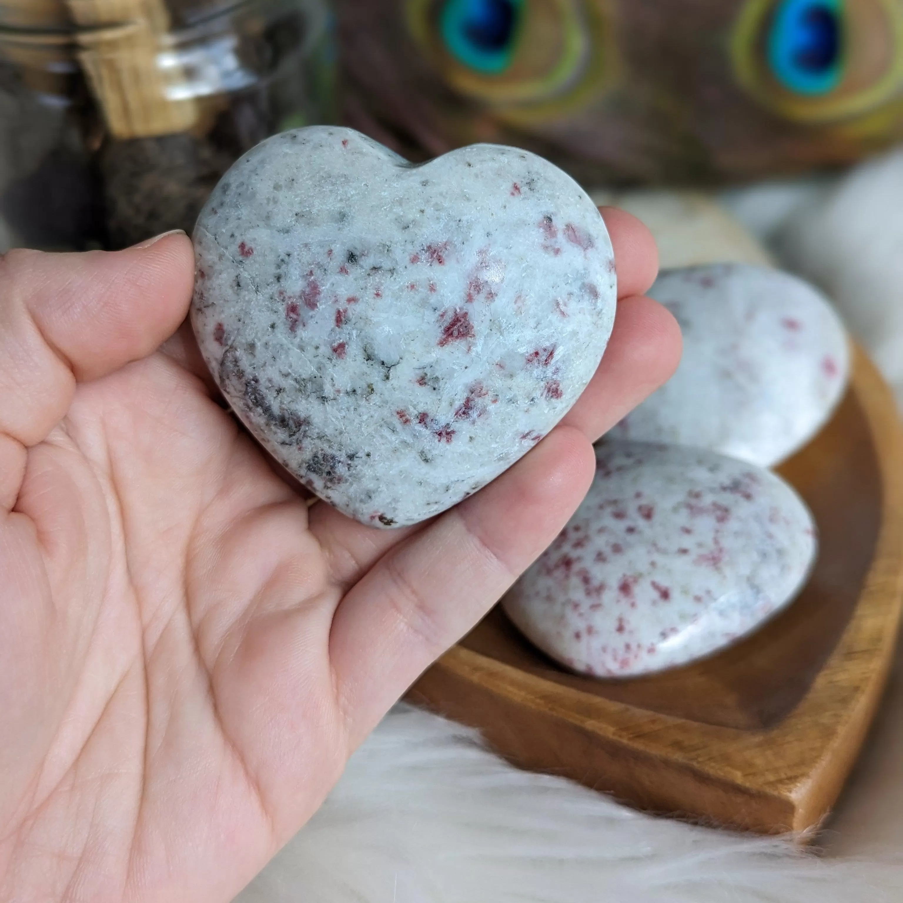 Cinnabrite Puffy Heart Carving ~ Stone of Alchemy, Insight and Success