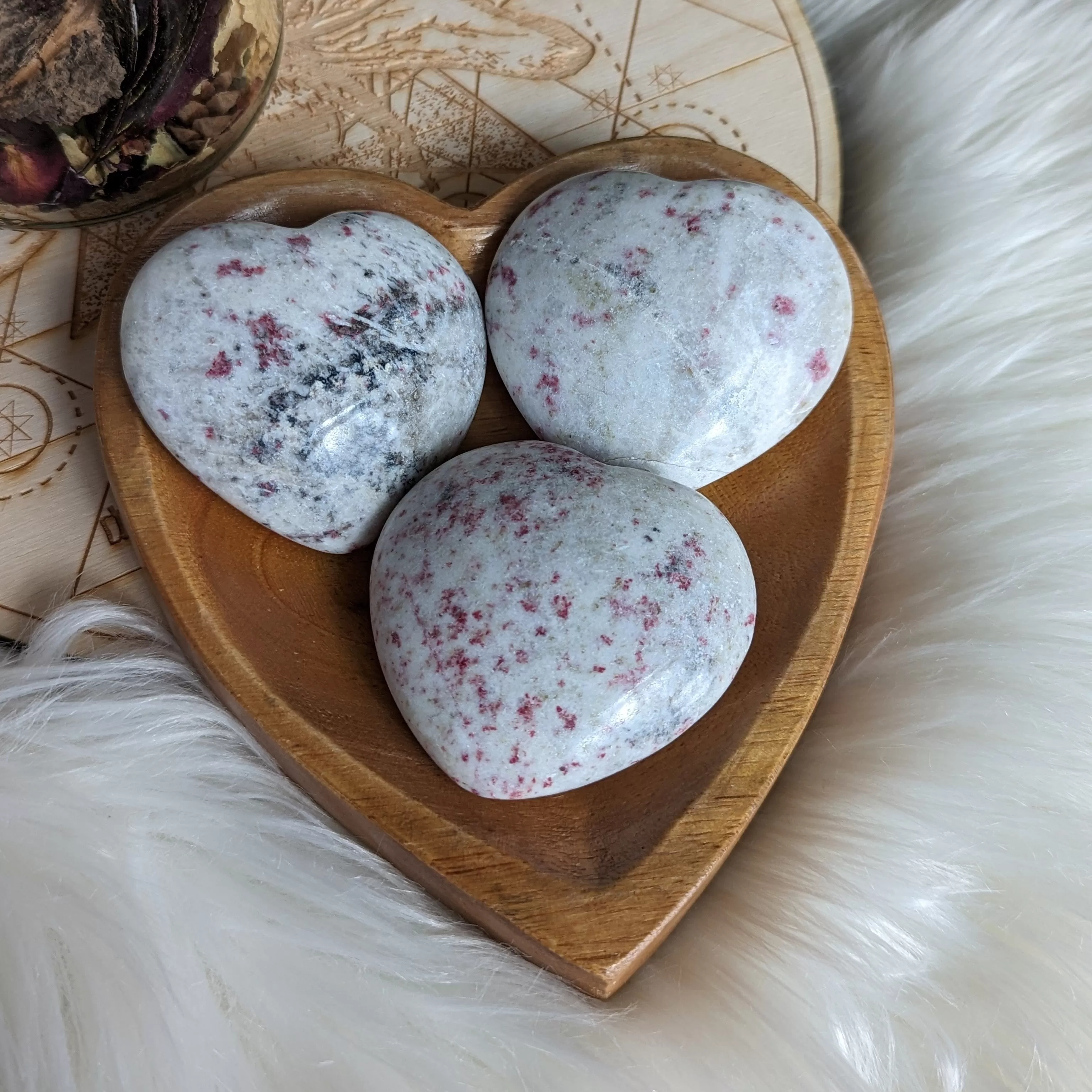 Cinnabrite Puffy Heart Carving ~ Stone of Alchemy, Insight and Success