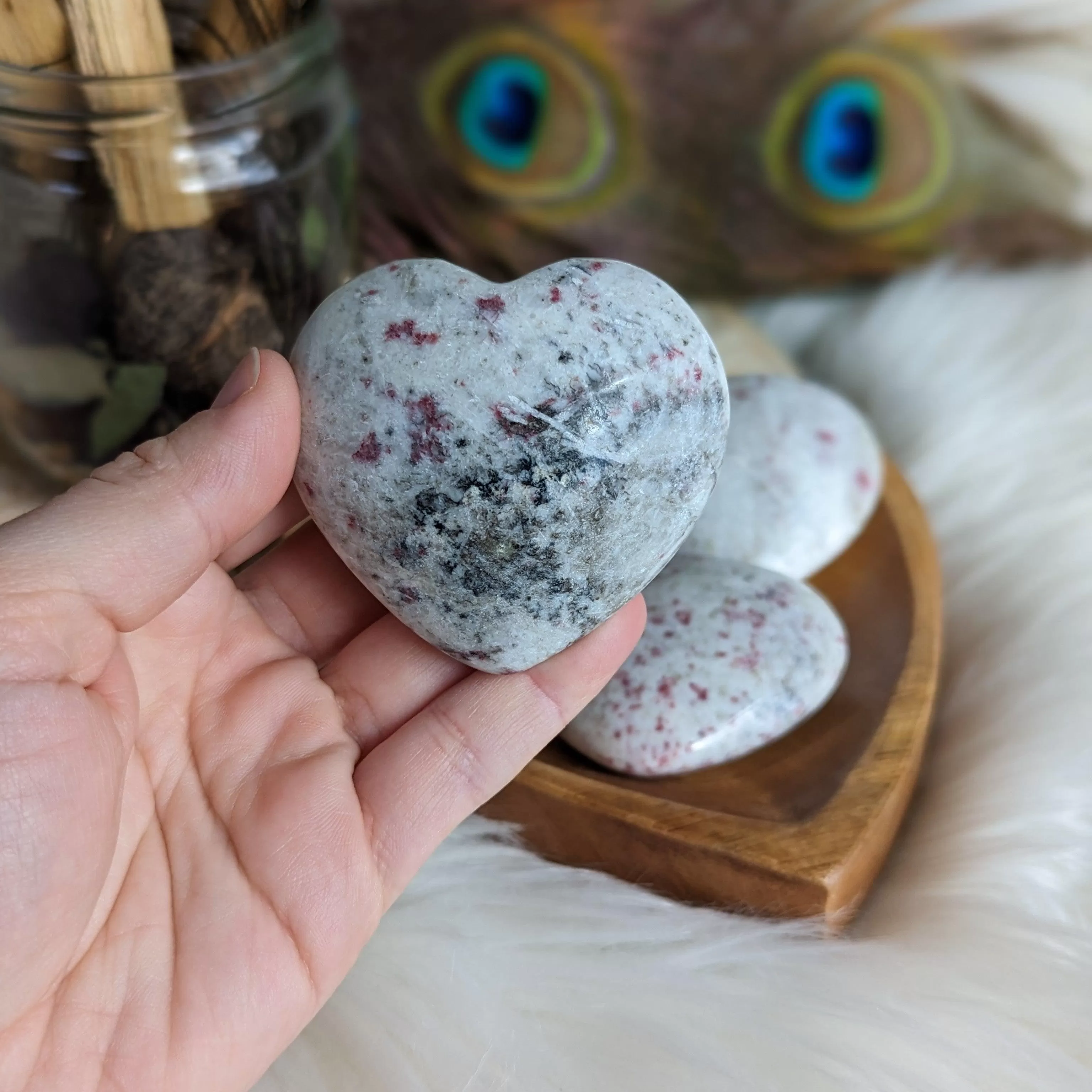 Cinnabrite Puffy Heart Carving ~ Stone of Alchemy, Insight and Success