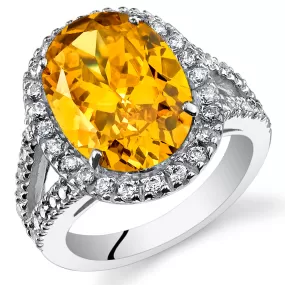 Citrine Oval Cut Sterling Silver Ring Size 6