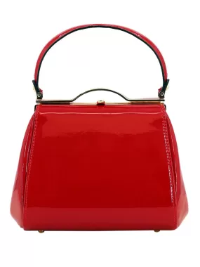 Classic Red Patent Vintage Style Frame Bag