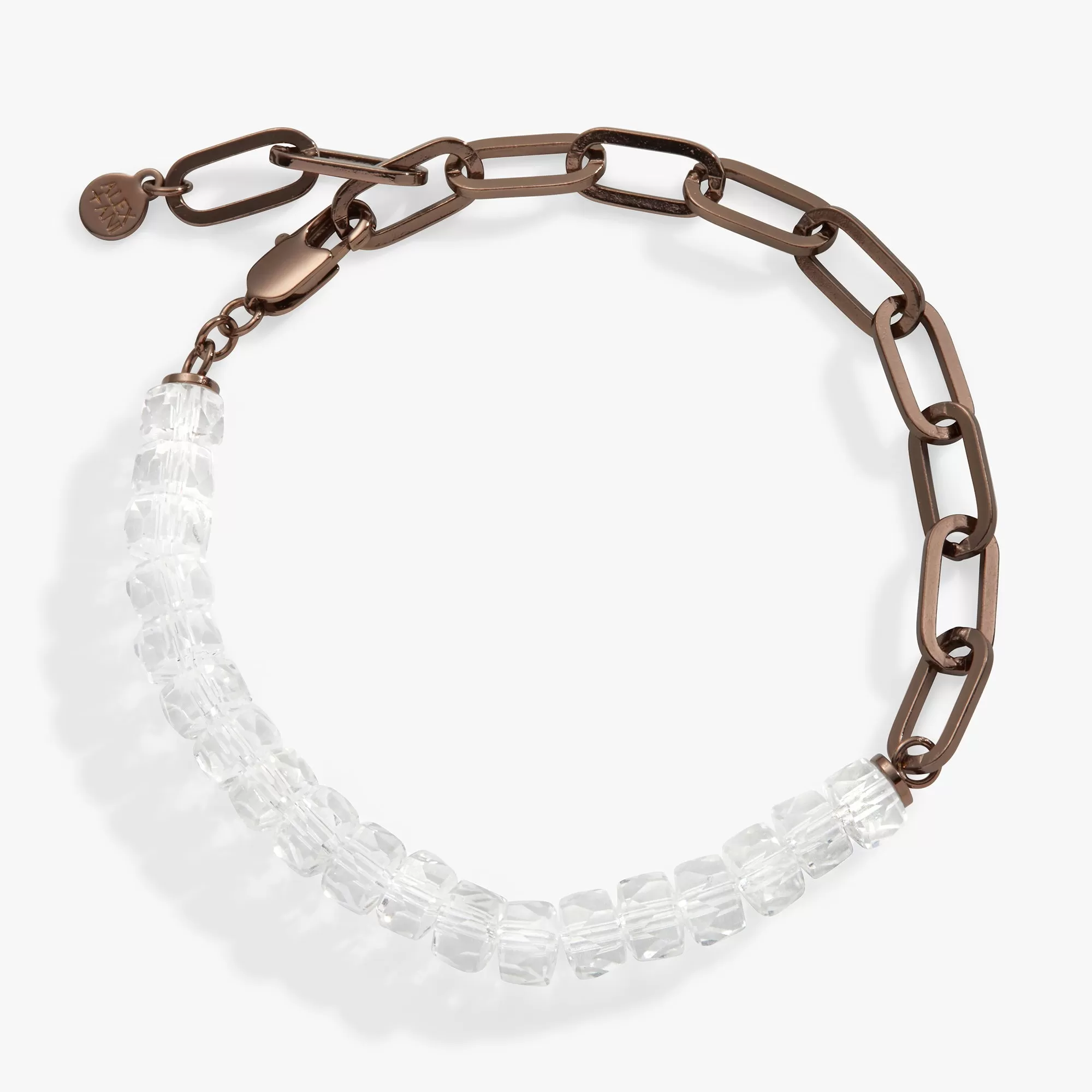 Clear Crystal Beaded   Chain Adjustable Bracelet