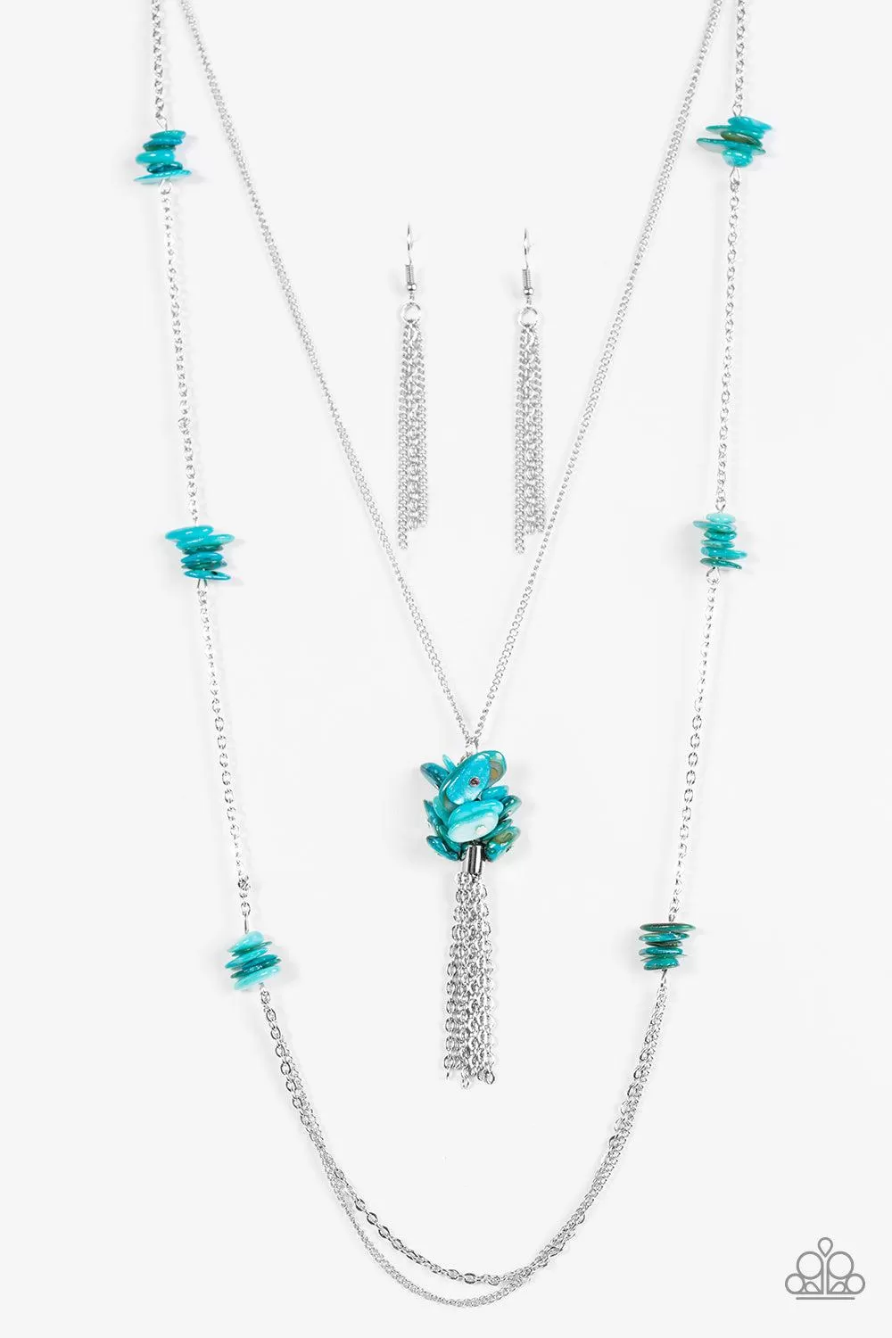 Cliff Cache Blue Stone Necklace - Paparazzi Accessories