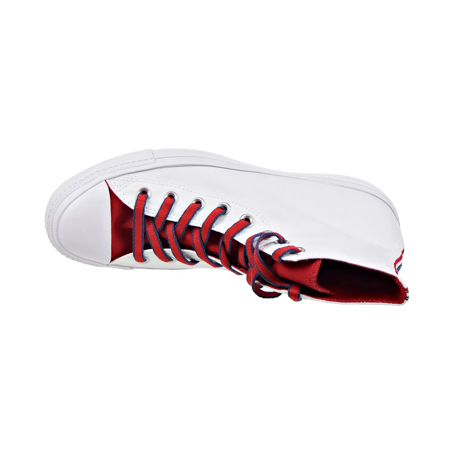 Converse Chuck Taylor All Star High Top Mens Shoes White/Gym Red/Navy