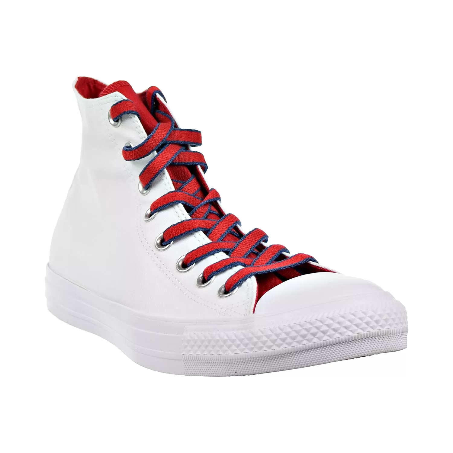 Converse Chuck Taylor All Star High Top Mens Shoes White/Gym Red/Navy