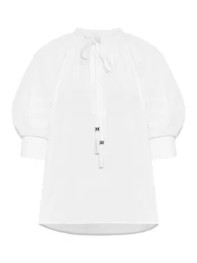 Cotton shirt with balloon sleeves