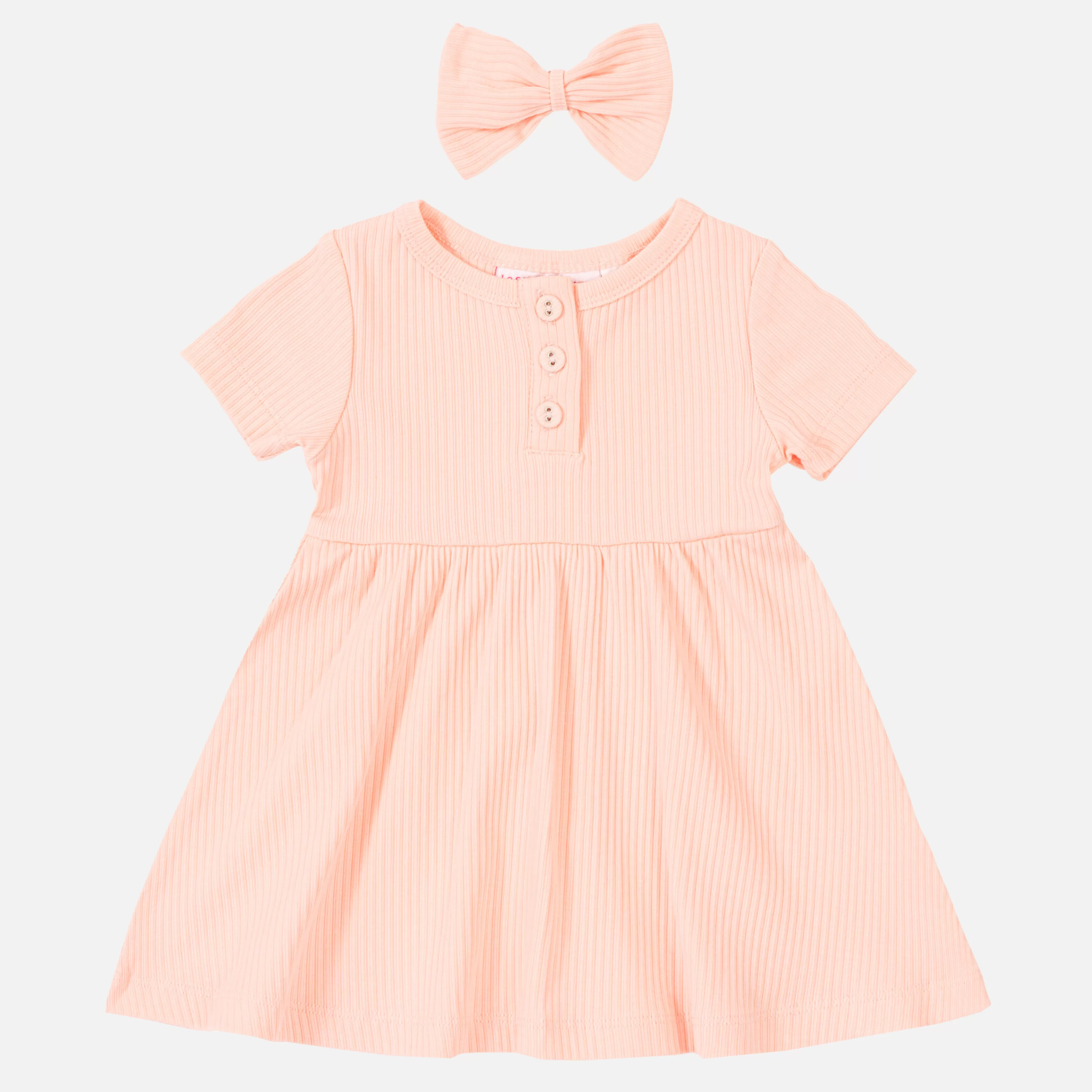 Cozy Basic SS Dress - Peach Dust