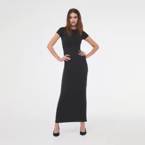 Crew Neck Short Sleeve Long Dress