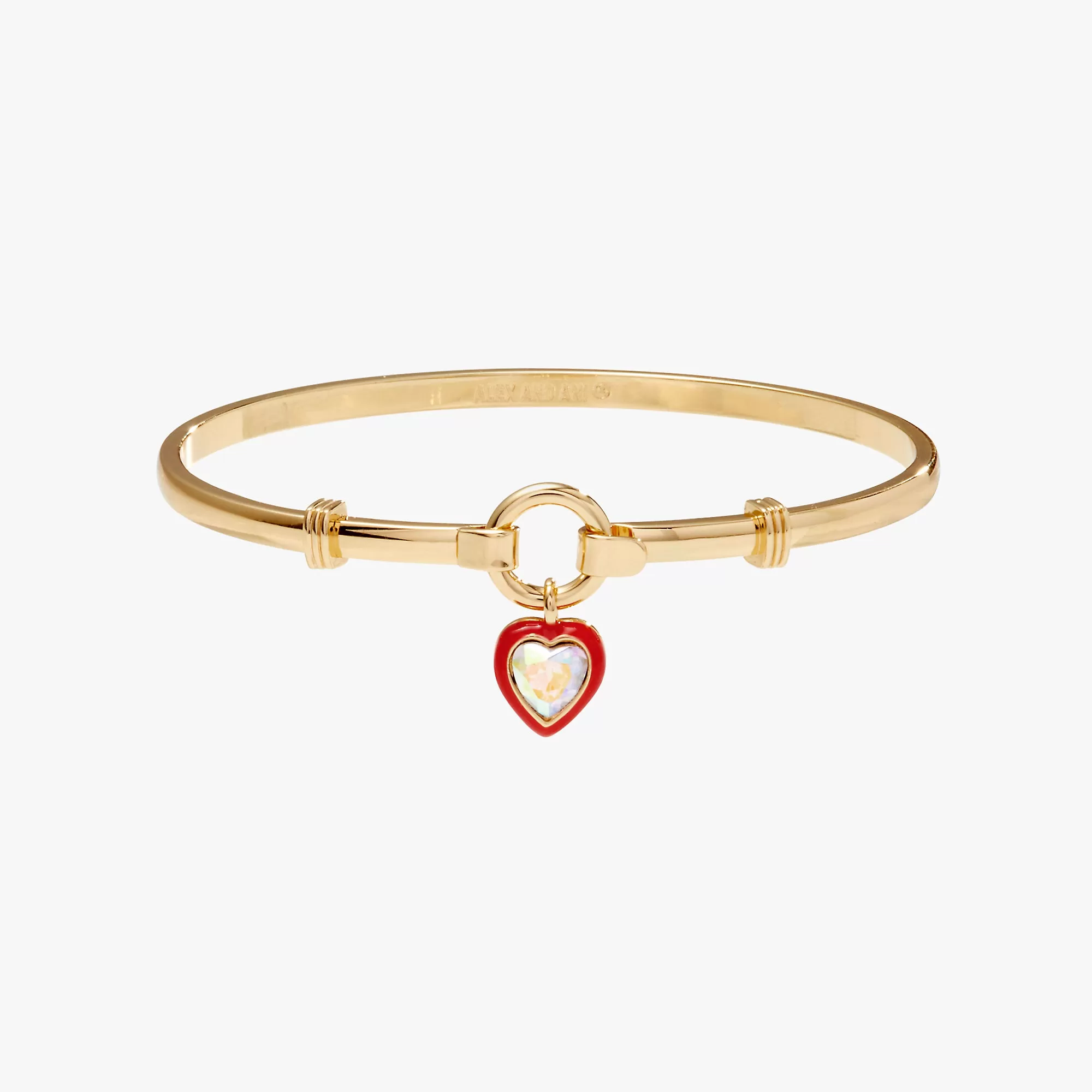 Crystal Heart Clip Bangle