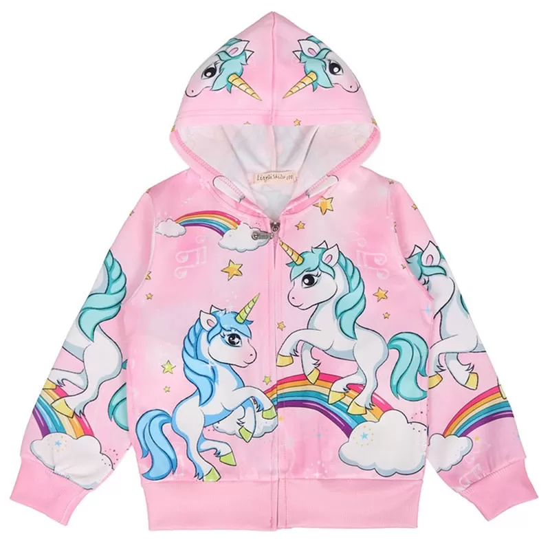 Cute Rainbow Unicorn Hooded Jacket