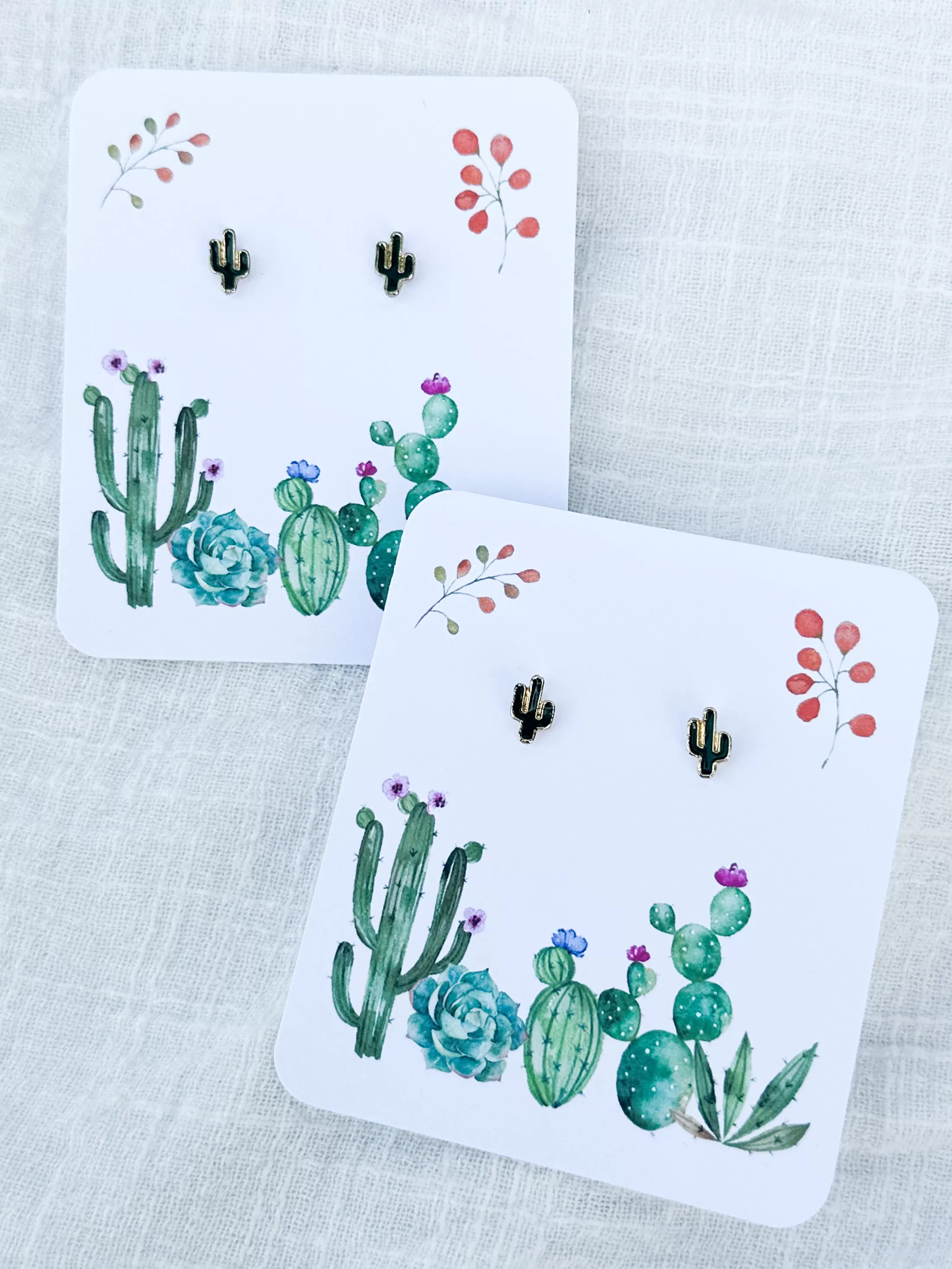 Dainty Cactus Stud Earrings