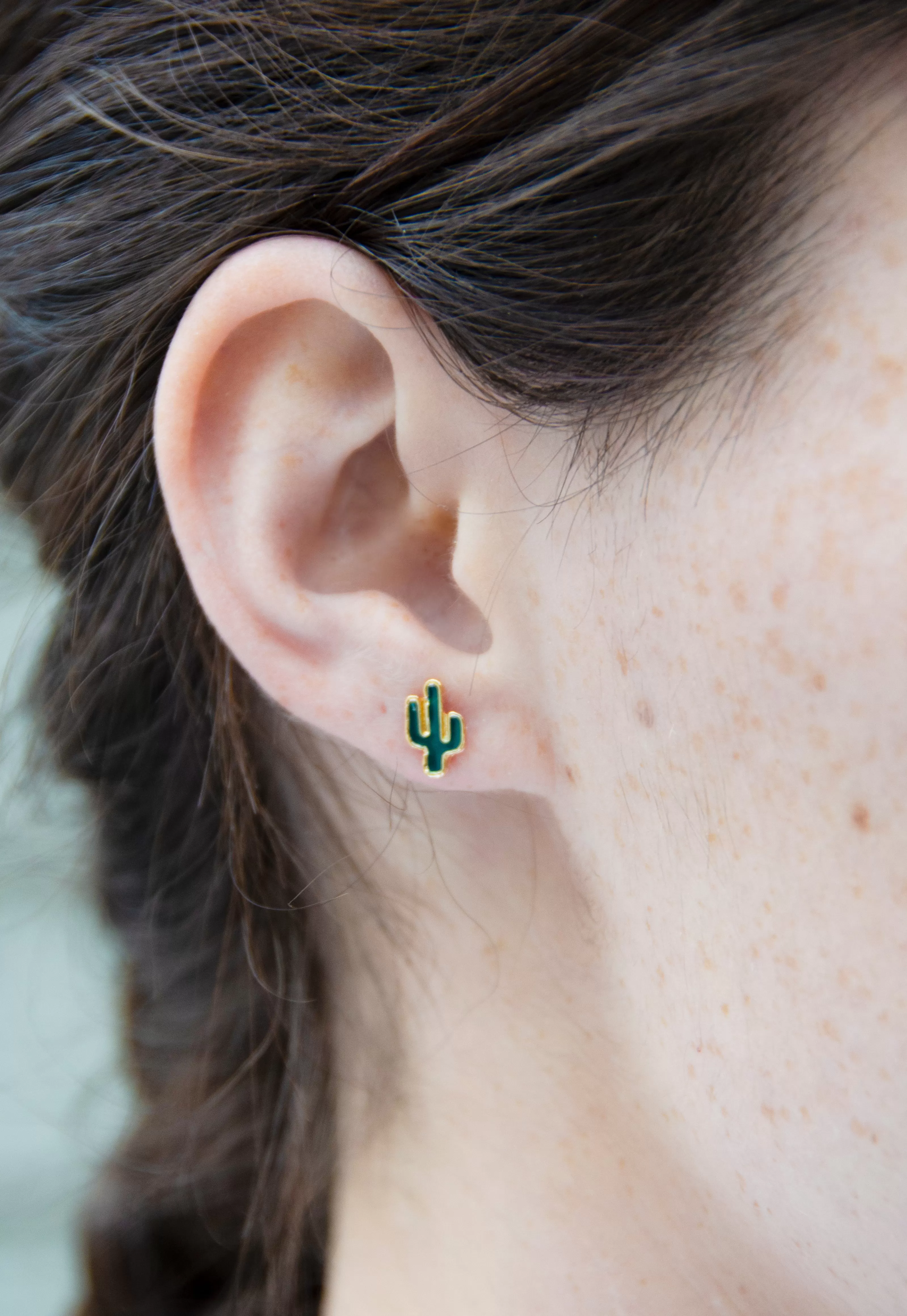 Dainty Cactus Stud Earrings