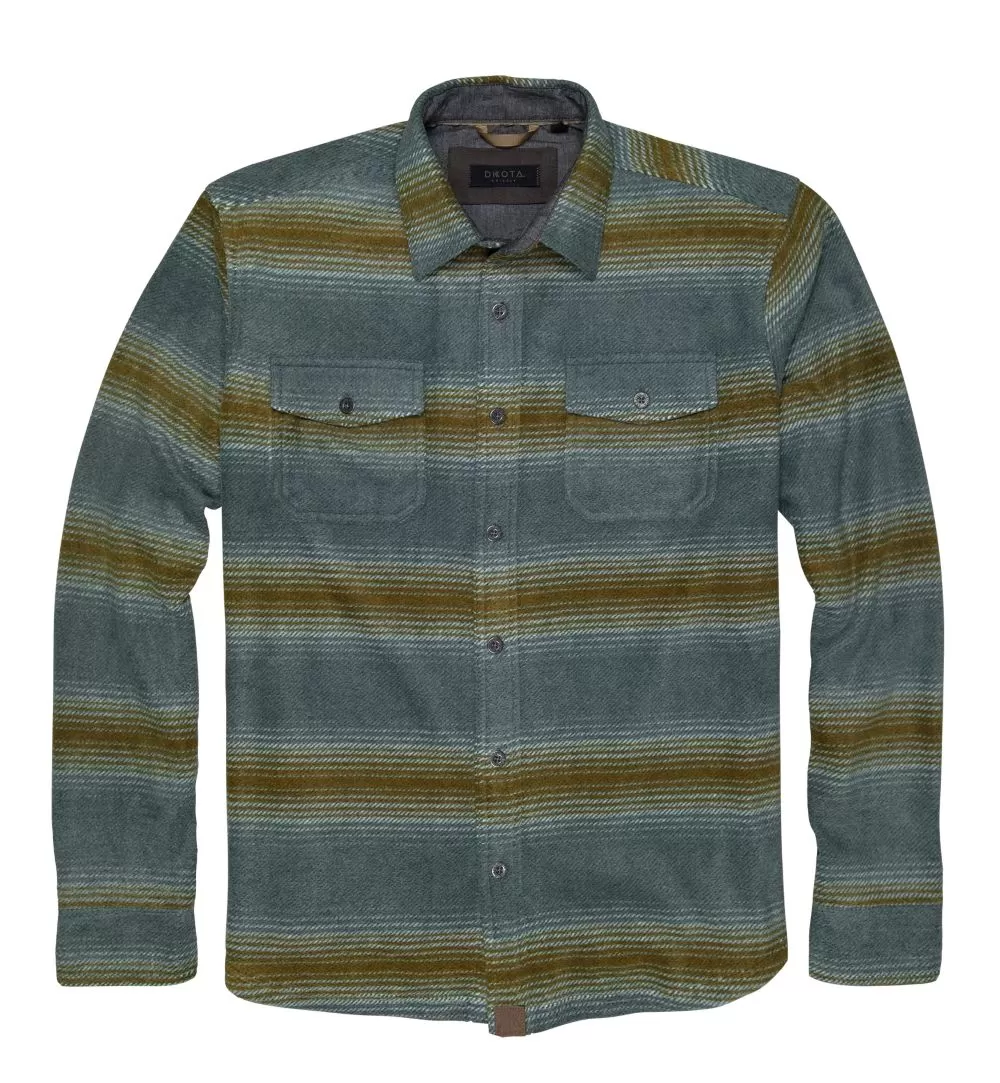 'Dakota Grizzly' Men's Bowie Arctic Fleece Button Down - Agave