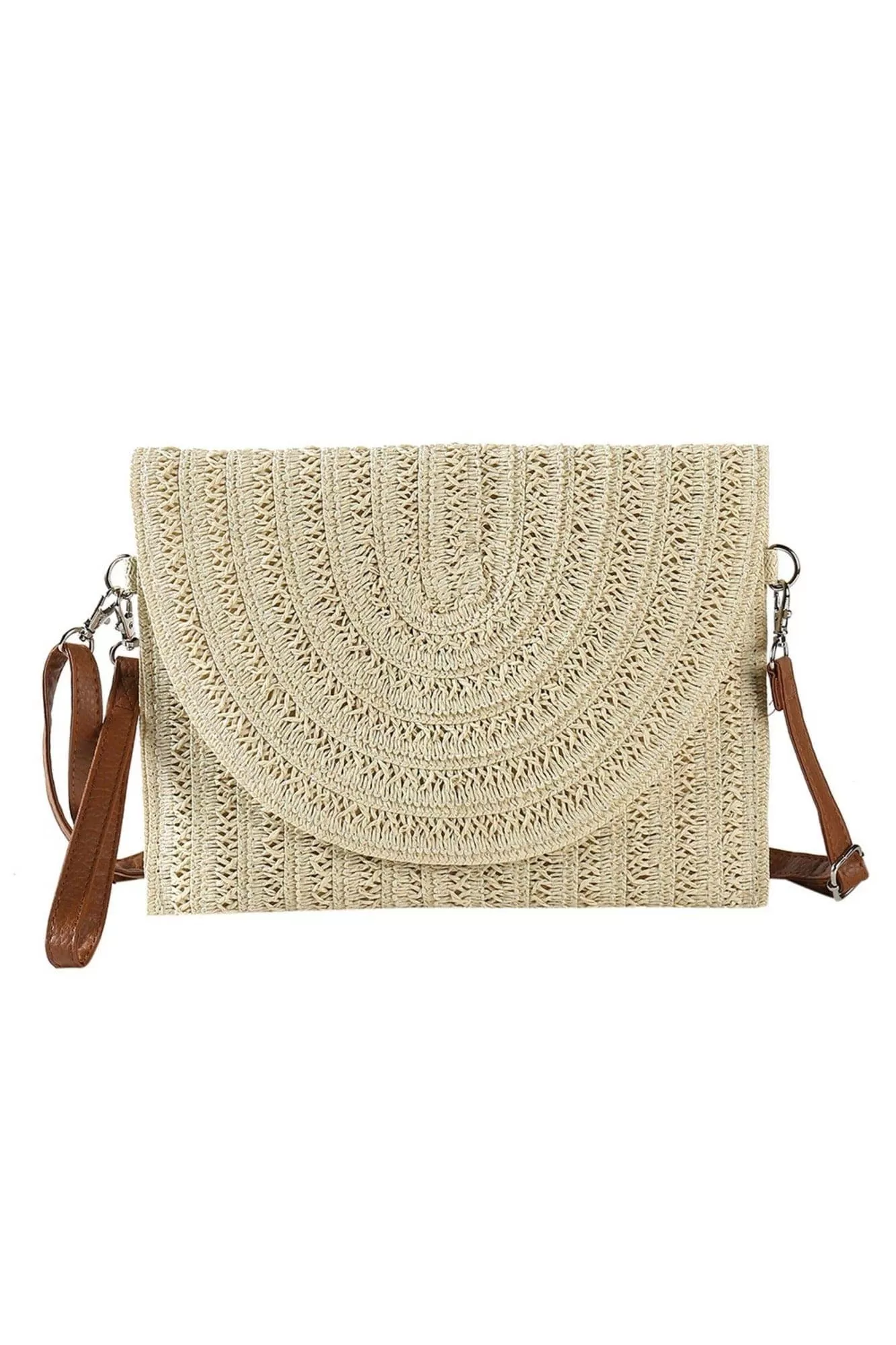 Eden Straw Crossbody/Clutch - Taupe