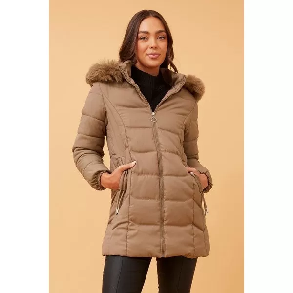 ELAINE FUR HOOD PUFFER COAT