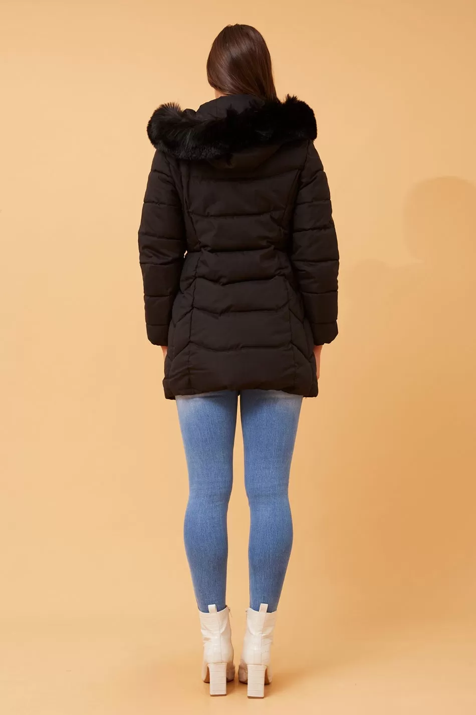 ELAINE FUR HOOD PUFFER COAT