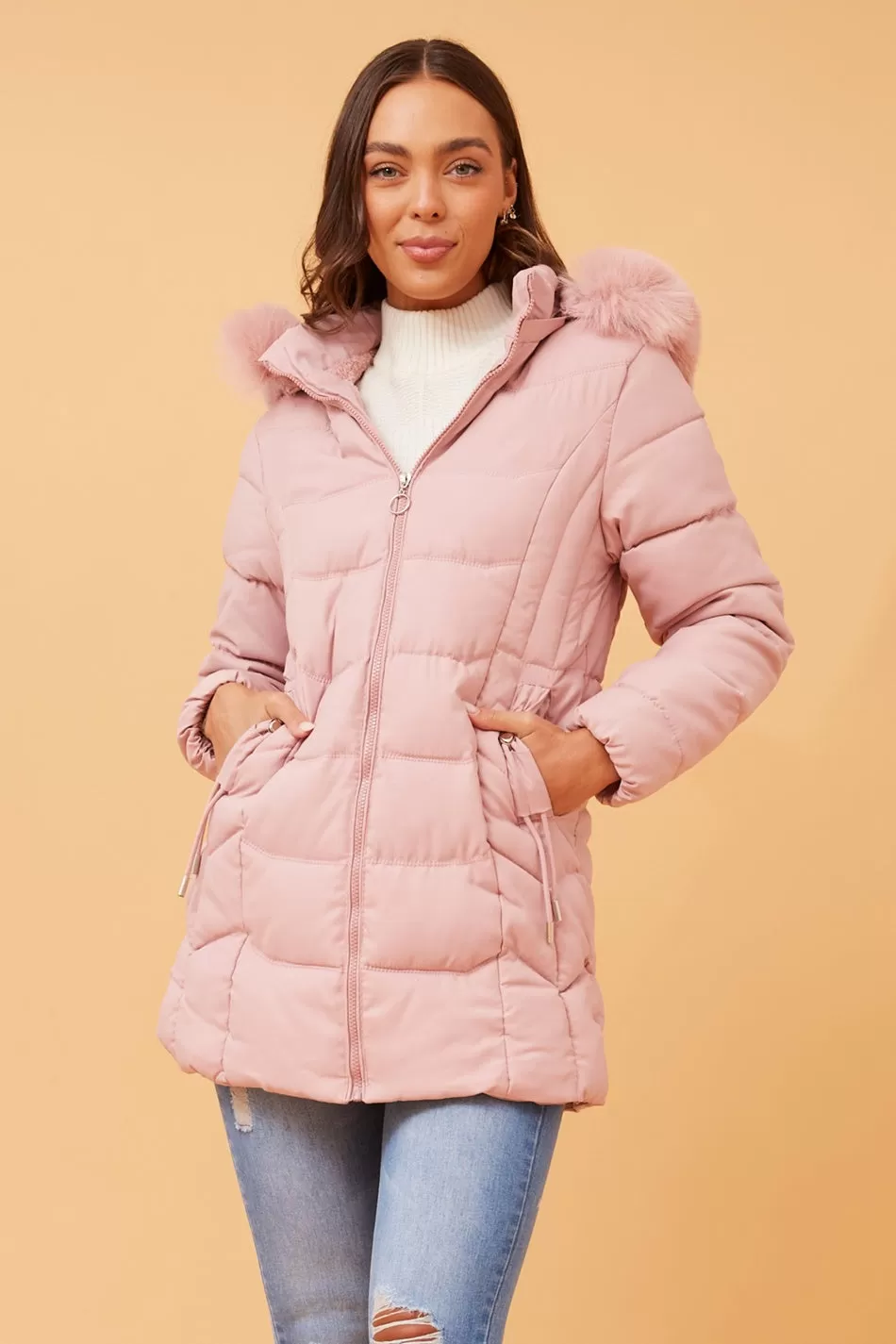 ELAINE FUR HOOD PUFFER COAT