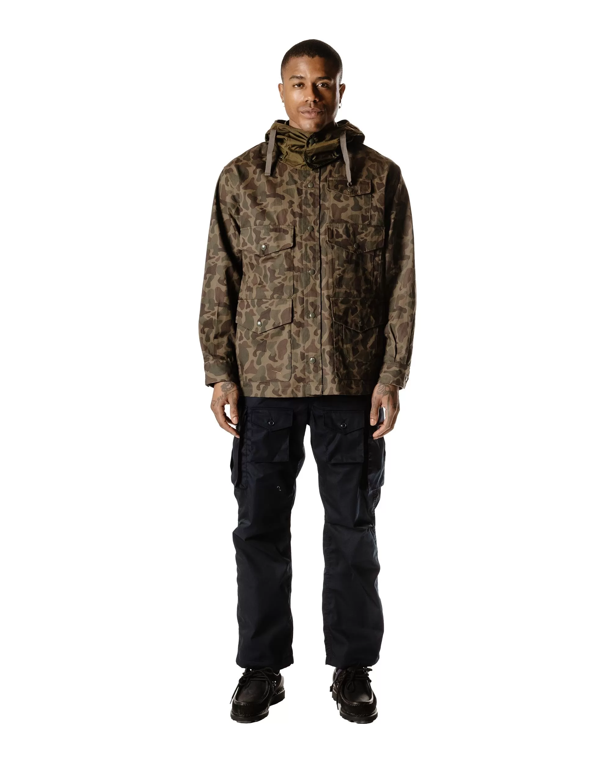 Engineered Garments Cruiser Jacket Olive Camo 6.5oz. Flat Twill