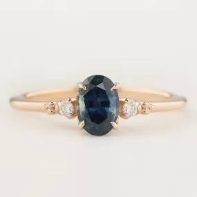 Estel Ring - 0.83ct Teal Blue Sapphire, 14k Rose Gold (One of a kind)