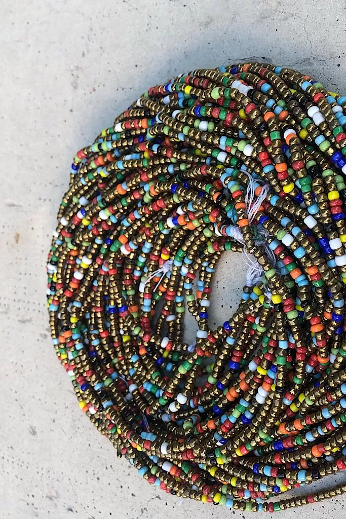 Extended Length 60 Inch Bronzed Rainbow Waist Beads