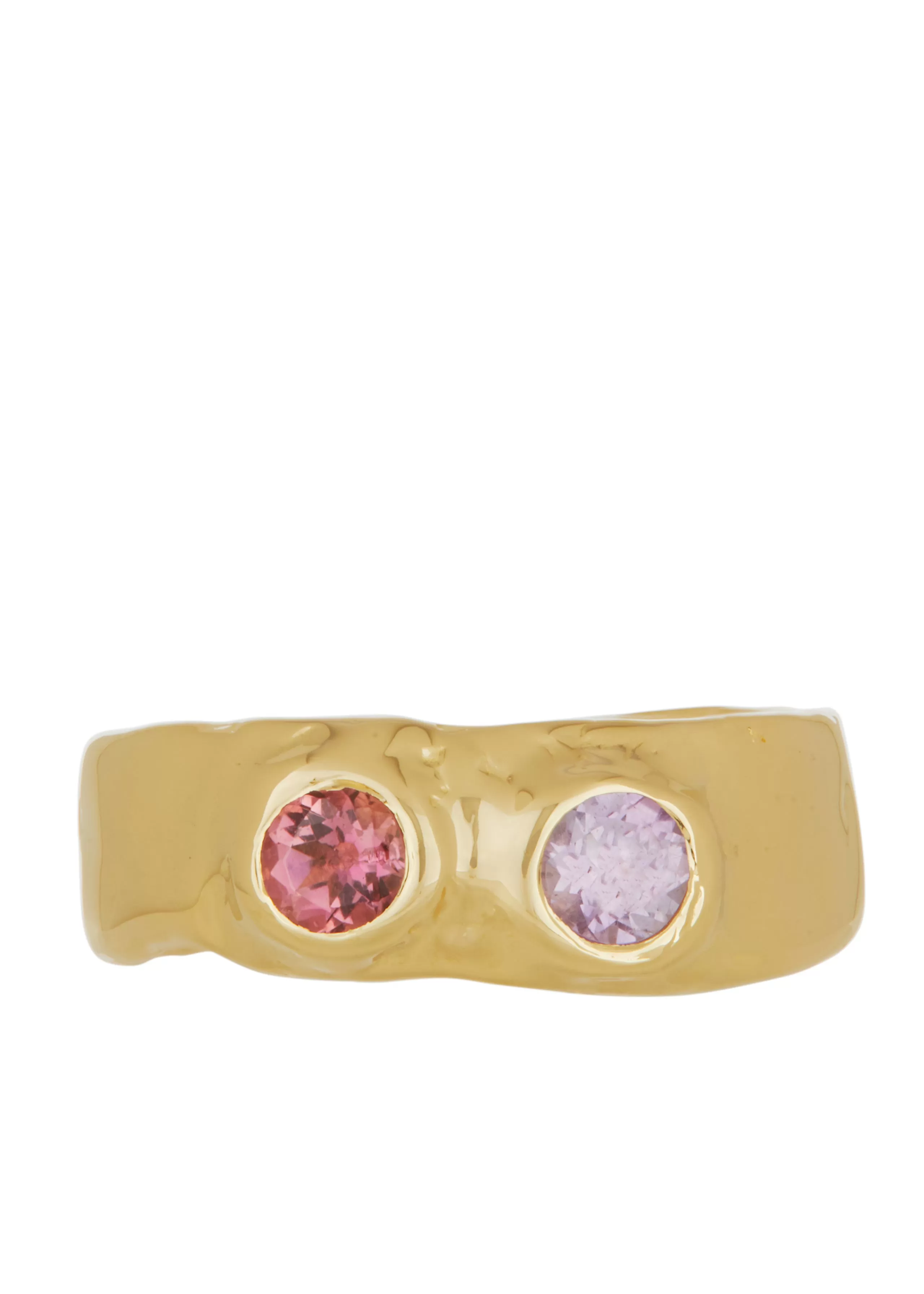 Felt Ring Divine 14k - Faceted Amethyst & Pink Sapphire