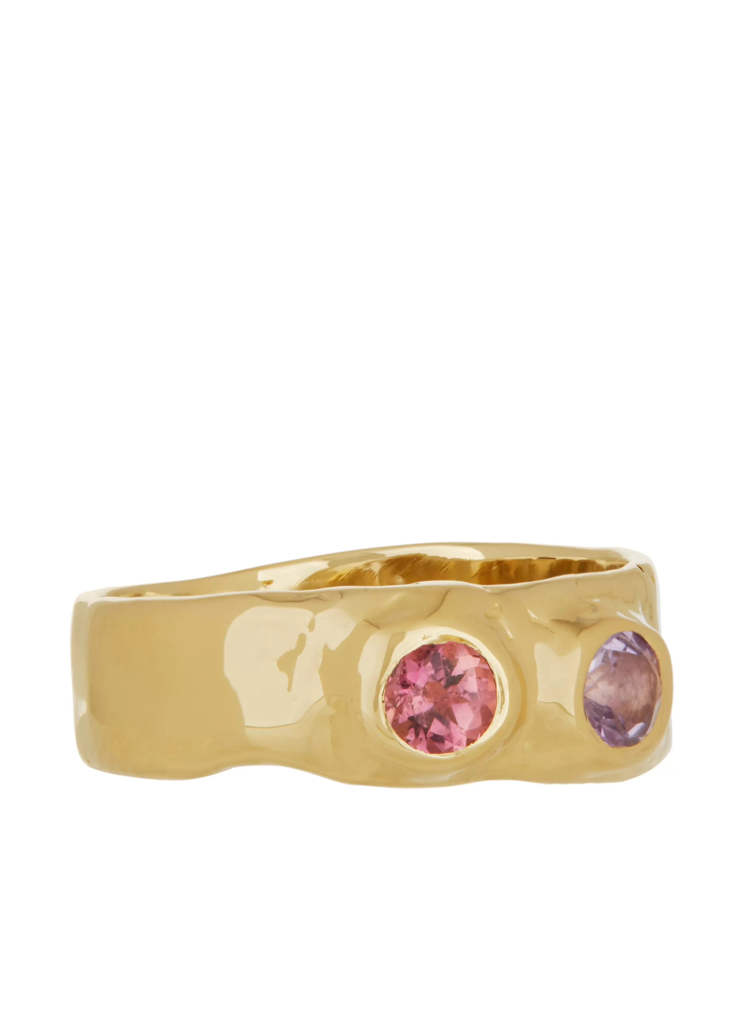 Felt Ring Divine 14k - Faceted Amethyst & Pink Sapphire