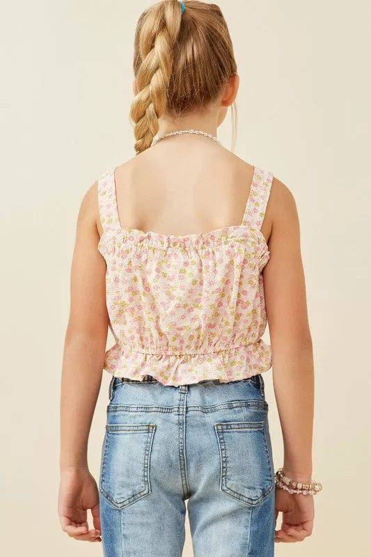 Floral Crop Ballon Tank - Girls