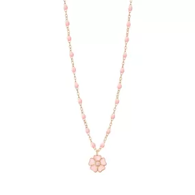 Flower Classic Gigi Baby Pink diamond necklace, Rose Gold, 16.5"