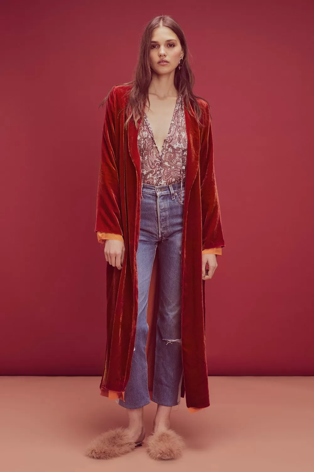 For Love and Lemons Nadine Velvet Coat