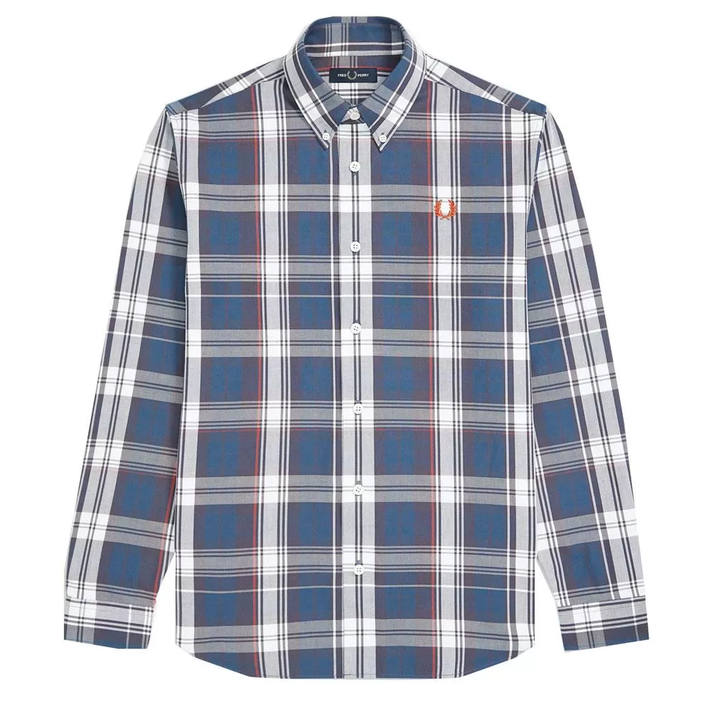 Fred Perry Authentic Midnight Blue Twill Check Shirt - M7567