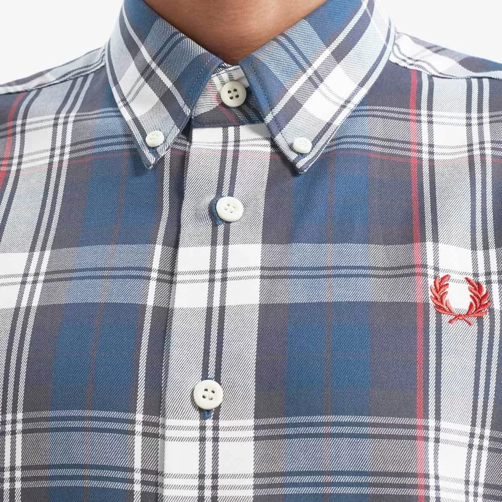 Fred Perry Authentic Midnight Blue Twill Check Shirt - M7567