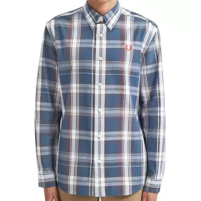 Fred Perry Authentic Midnight Blue Twill Check Shirt - M7567