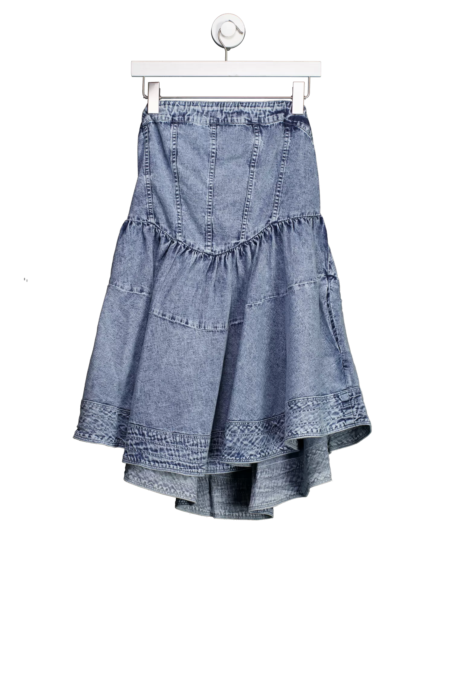 Free People Blue Candace Corset Denim Mini Dress UK M