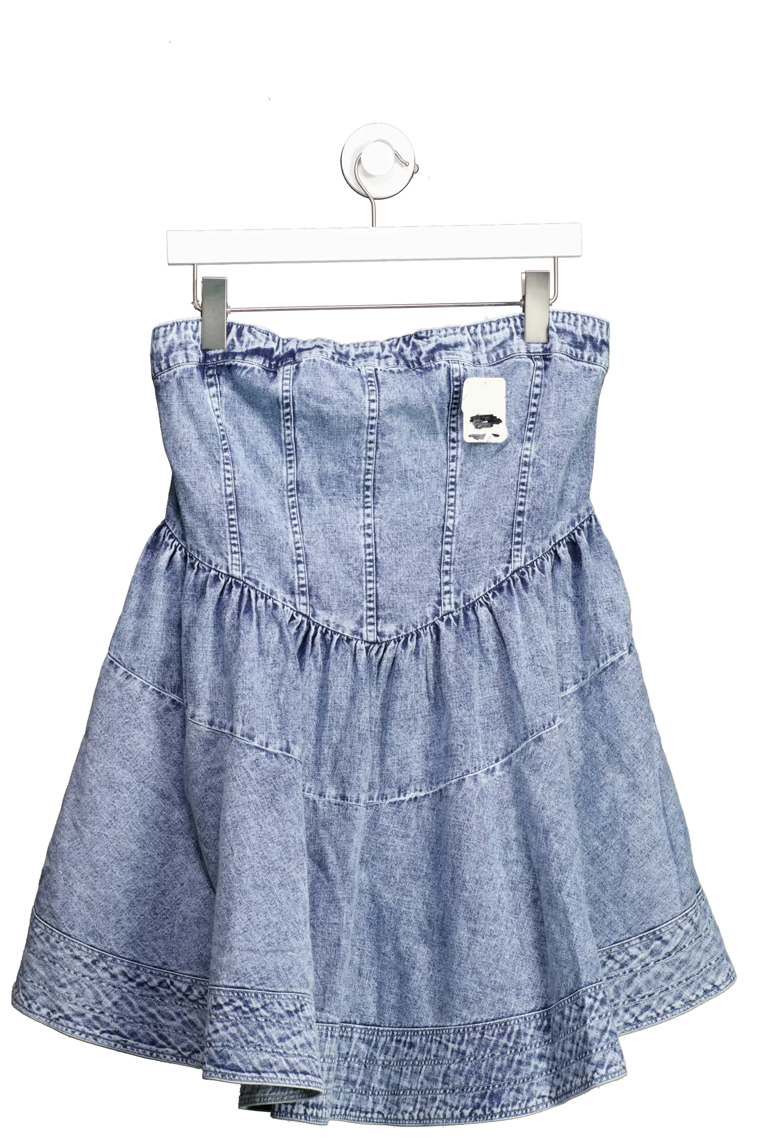 Free People Blue Candace Corset Denim Mini Dress UK M